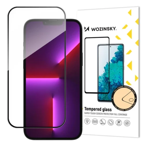 Zaštitno staklo zaslona Wozinsky Full Glue za iPhone 16 Pro s crnim okvirom