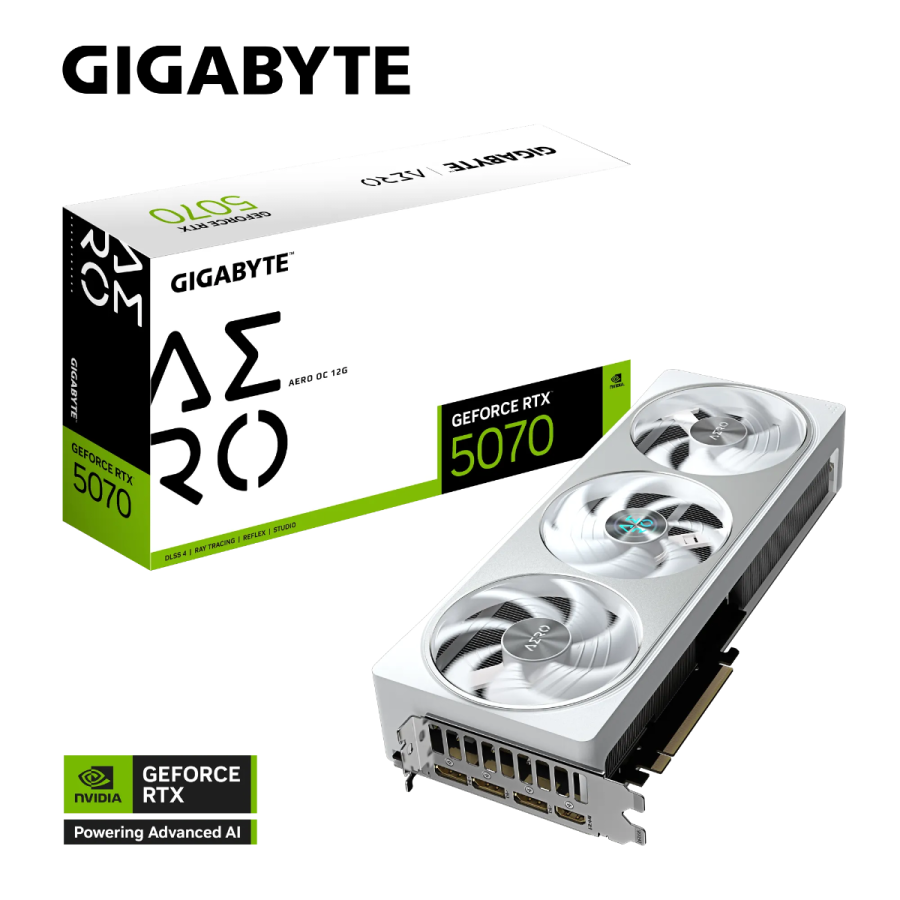 Grafička kartica GIGABYTE GeForce RTX 5070 AERO OC 12G, 12GB GDDR7, PCI-E 5.0