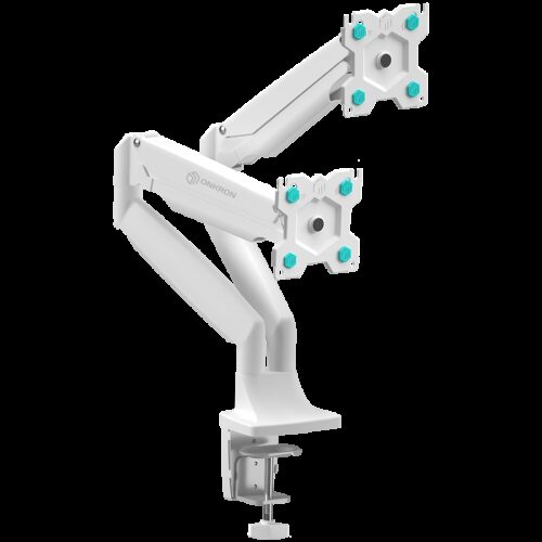 ONKRON Dual Monitor Desk Mount Stand for 13 to 32-Inch LCD LED Monitors up to 9 kg, White