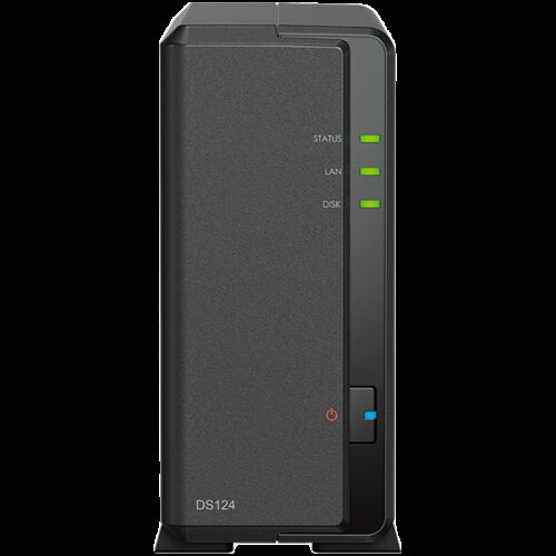 Synology DiskStation DS124 1-Bay NAS, CPU 4-core 1.7 GHz, 1 GB DDR4, 1 x 1Gbe LAN, 2 x USB 3.2