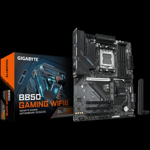 GIGABYTE Mainboard Desktop B850 GAMING WF6 (AM5, 4xDDR5, 1xDP, 1xHDMI, GLAN, WiFi6, BT5.3, 1x PCIe x16 5.0, 3xPCIe x16 supporting PCIe 3.0 x1, 3xM.2, 4xSATA3) ATX