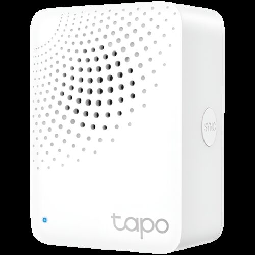 Tapo Smart IoT Hub with Chime, 2.4GHz Wi-Fi Networking, 868MHz for Devices, Plug-in, Remote Control with Tapo App, 90dB Adjustable Audio Alarm, 19 Ringtones, up to 64 Devices, Sleep Mode, Mute button, Device Sharing, Flame-Retardant