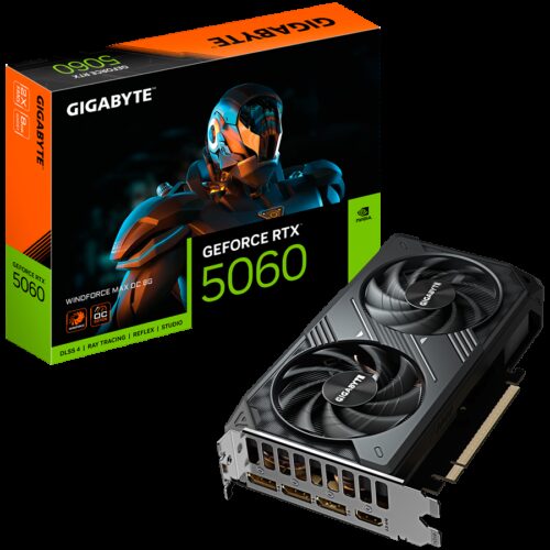 GIGABYTE Video Card NVidia GeForce RTX 5060 WINDFORCE MAX OC 8G, 8GB GDDR7, PCI-E 5.0, 3xDP, 1xHDMI