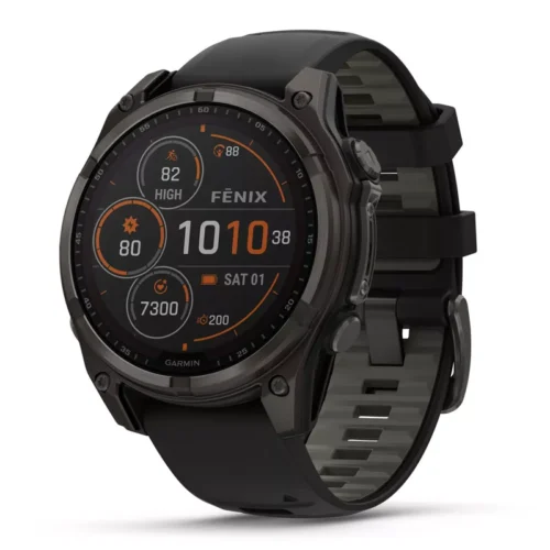 Garmin Fenix 8 47 mm, Solar Sapphire, Carbon Gray DLC Titanium, Black/Pebble Gray